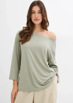 T-shirt épaule dénudée en modal mélangé