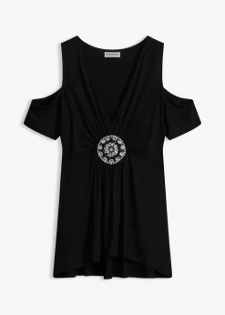 T-shirt épaules nues en mesh