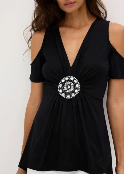 T-shirt épaules nues en mesh