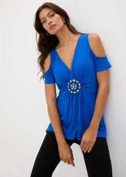 T-shirt épaules nues en mesh