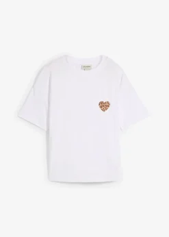 T-shirt raccourci à épaules descendues