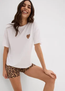 T-shirt raccourci à épaules descendues