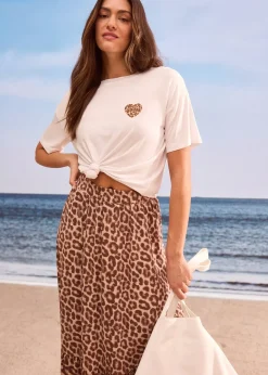 T-shirt raccourci à épaules descendues