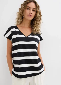 T-shirt rayé en maille