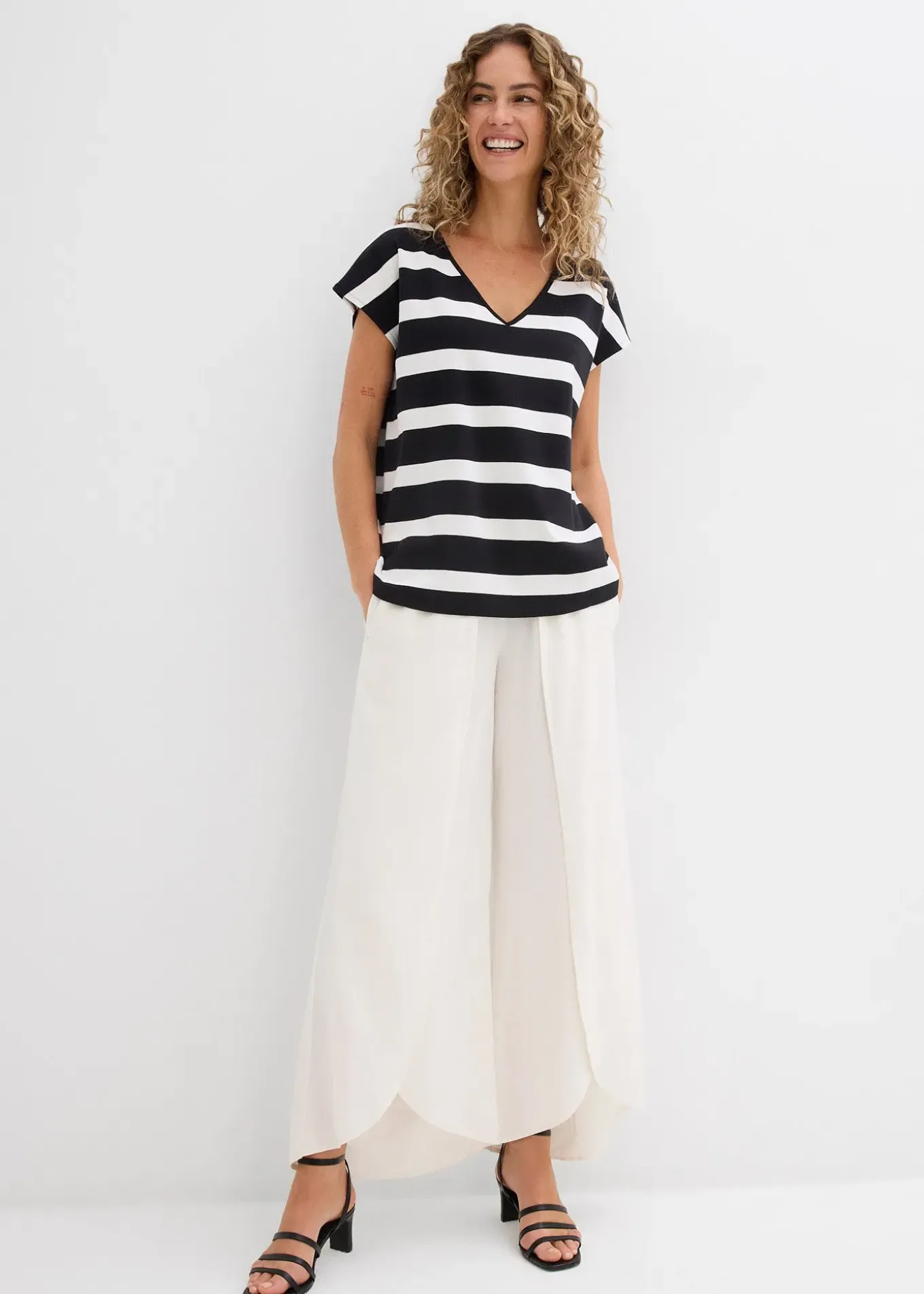 T-shirt rayé en maille