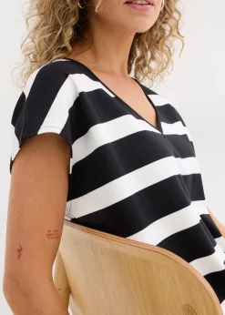 T-shirt rayé en maille