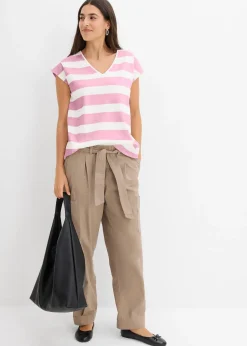 T-shirt rayé en maille