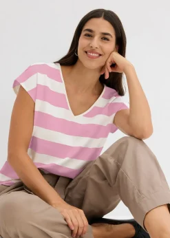 T-shirt rayé en maille