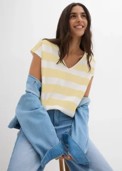 T-shirt rayé en maille