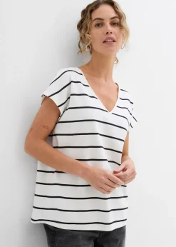 T-shirt rayé en maille