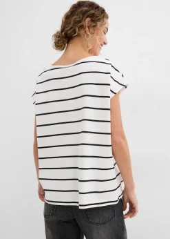 T-shirt rayé en maille