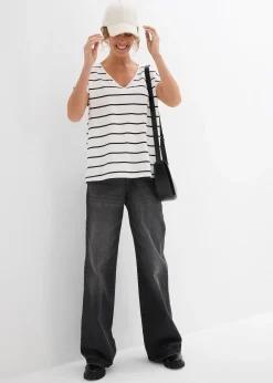 T-shirt rayé en maille