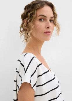 T-shirt rayé en maille