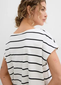 T-shirt rayé en maille