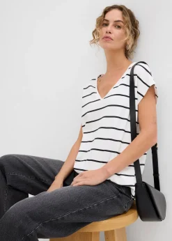 T-shirt rayé en maille