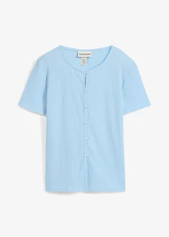 T-shirt texturé et boutonné