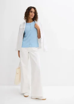 T-shirt texturé et boutonné