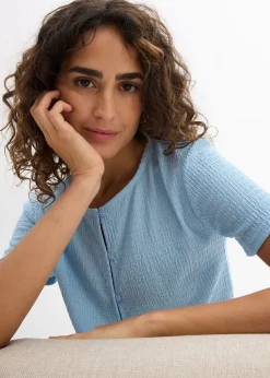 T-shirt texturé et boutonné