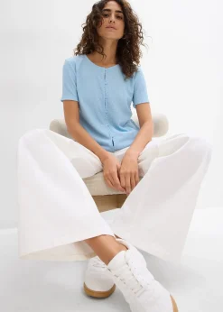 T-shirt texturé et boutonné