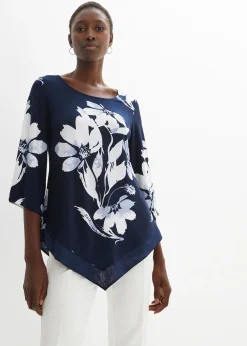 T-shirt tunique à motif floral