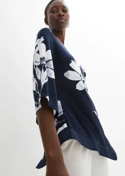 T-shirt tunique à motif floral