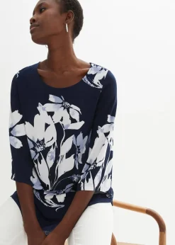 T-shirt tunique à motif floral