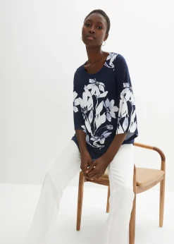 T-shirt tunique à motif floral
