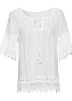 Tunique à dentelle en viscose douce