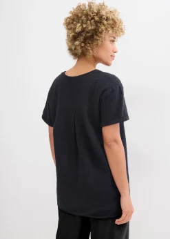 Tunique à manches courtes en gaze de coton