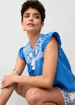 Tunique brodée avec de la soie