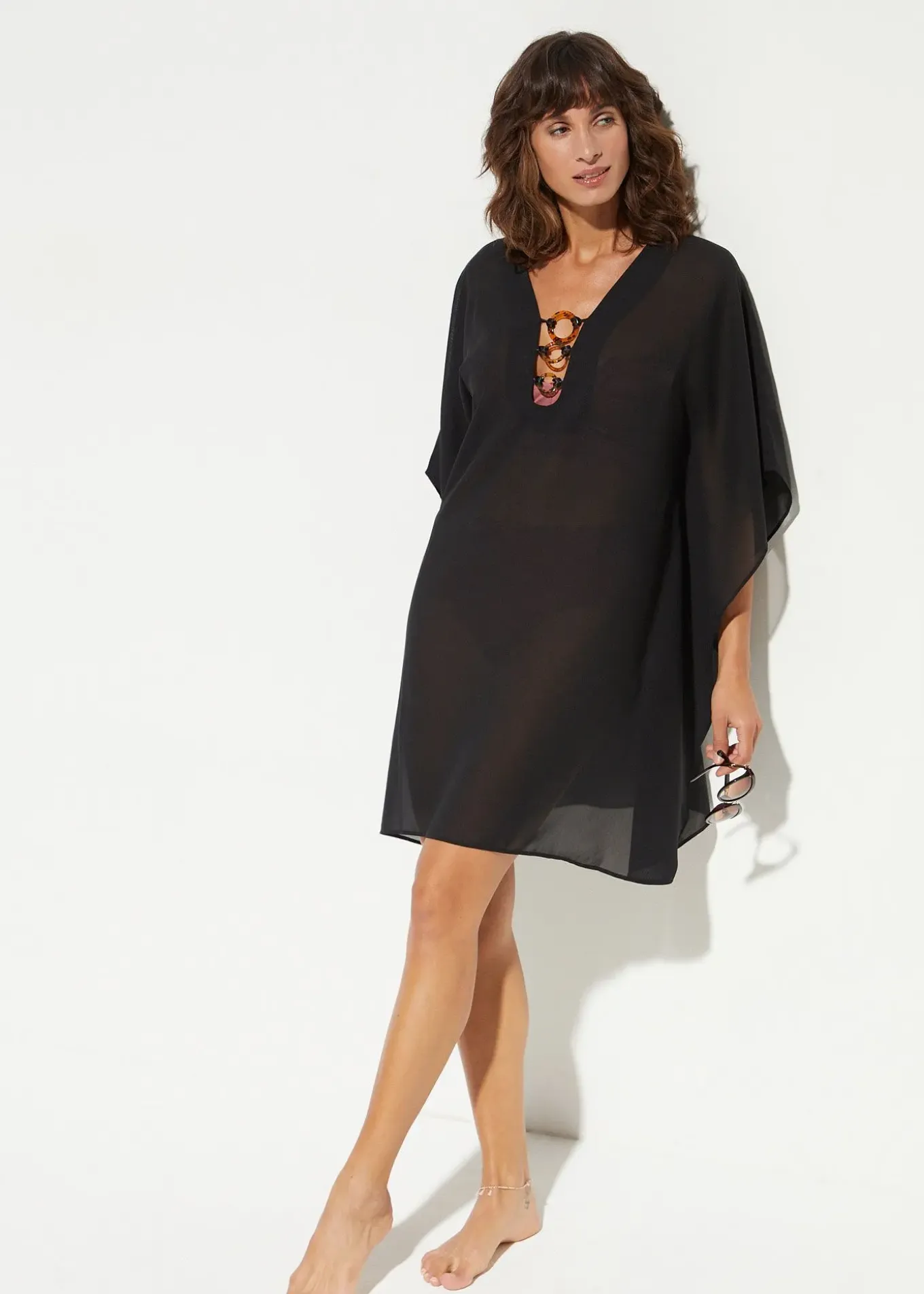 Tunique de plage en mousseline légère