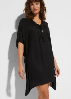 Tunique de plage en viscose transparente