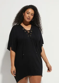 Tunique de plage en viscose transparente