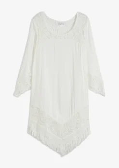 Tunique de plage longue à dentelle