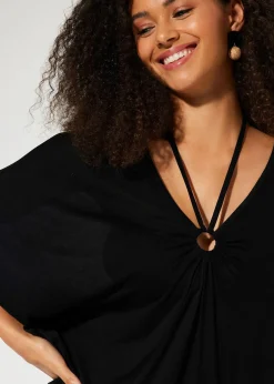 Tunique de plage transparente en viscose