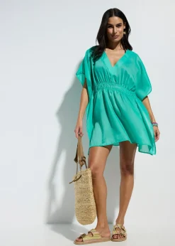 Tunique de plage transparente à col V