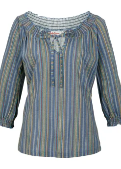 Tunique en jersey à manches 3/4, rayée