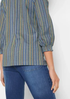 Tunique en jersey à manches 3/4, rayée