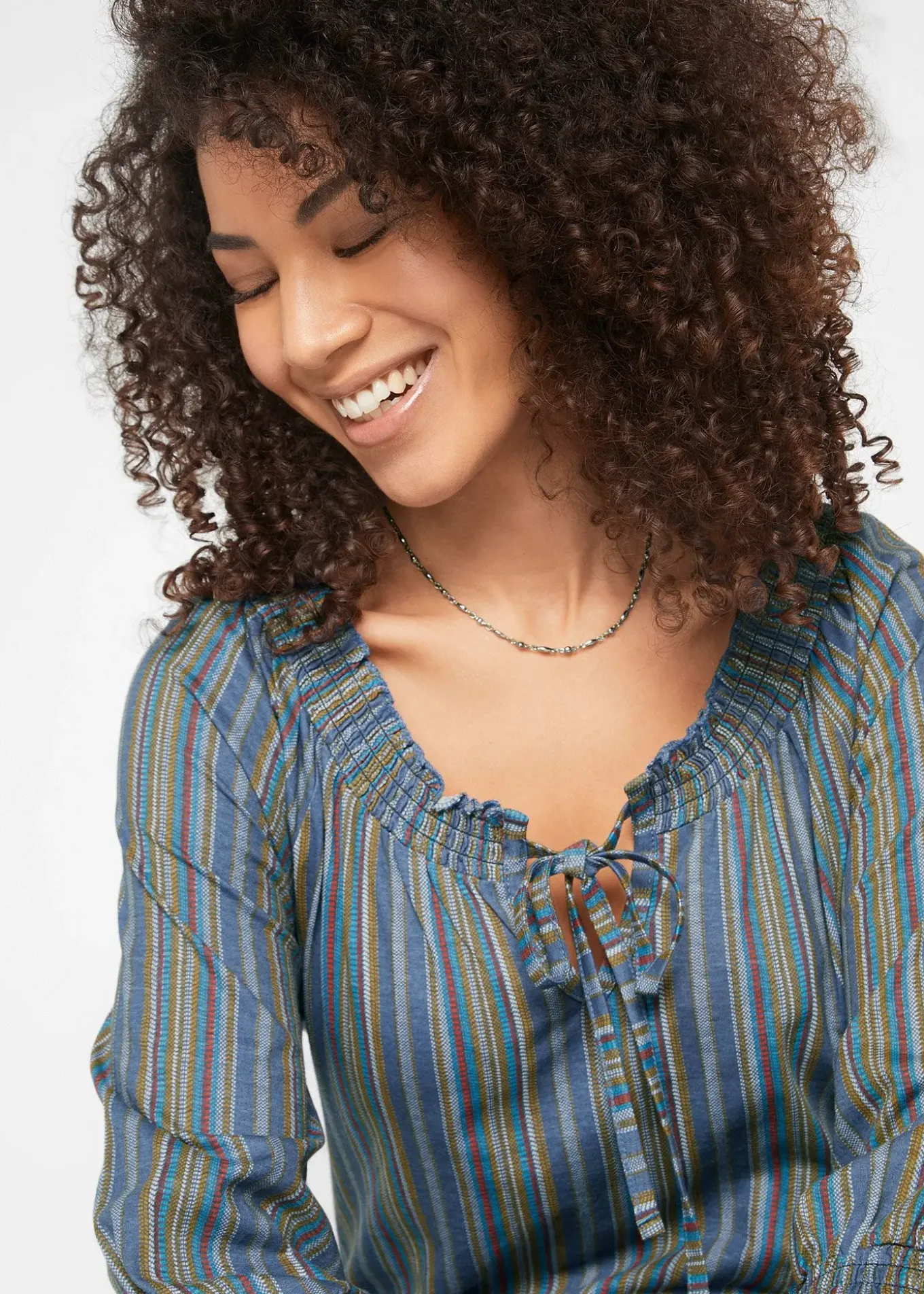 Tunique en jersey à manches 3/4, rayée