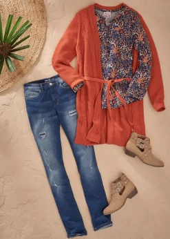 Tunique en jersey imprimée, manches longues