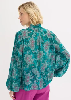 Tunique en satin à passepoils