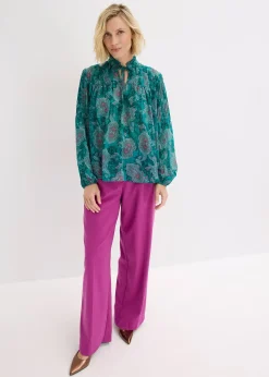 Tunique en satin à passepoils