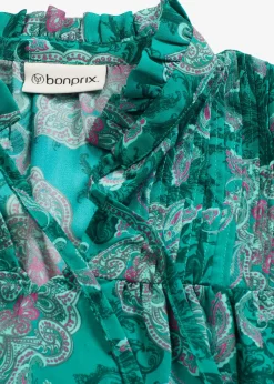 Tunique en satin à passepoils