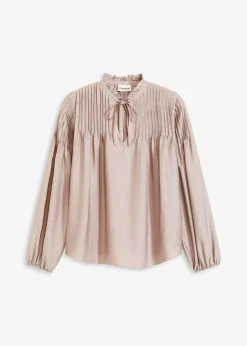 Tunique en satin brillant avec plis religieuse