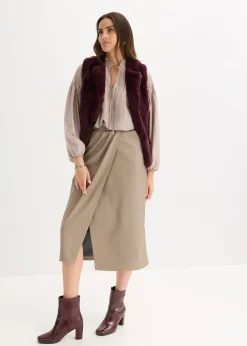 Tunique en satin brillant avec plis religieuse