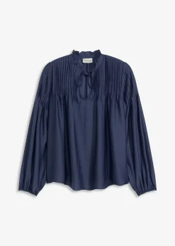 Tunique en satin brillant avec plis religieuse