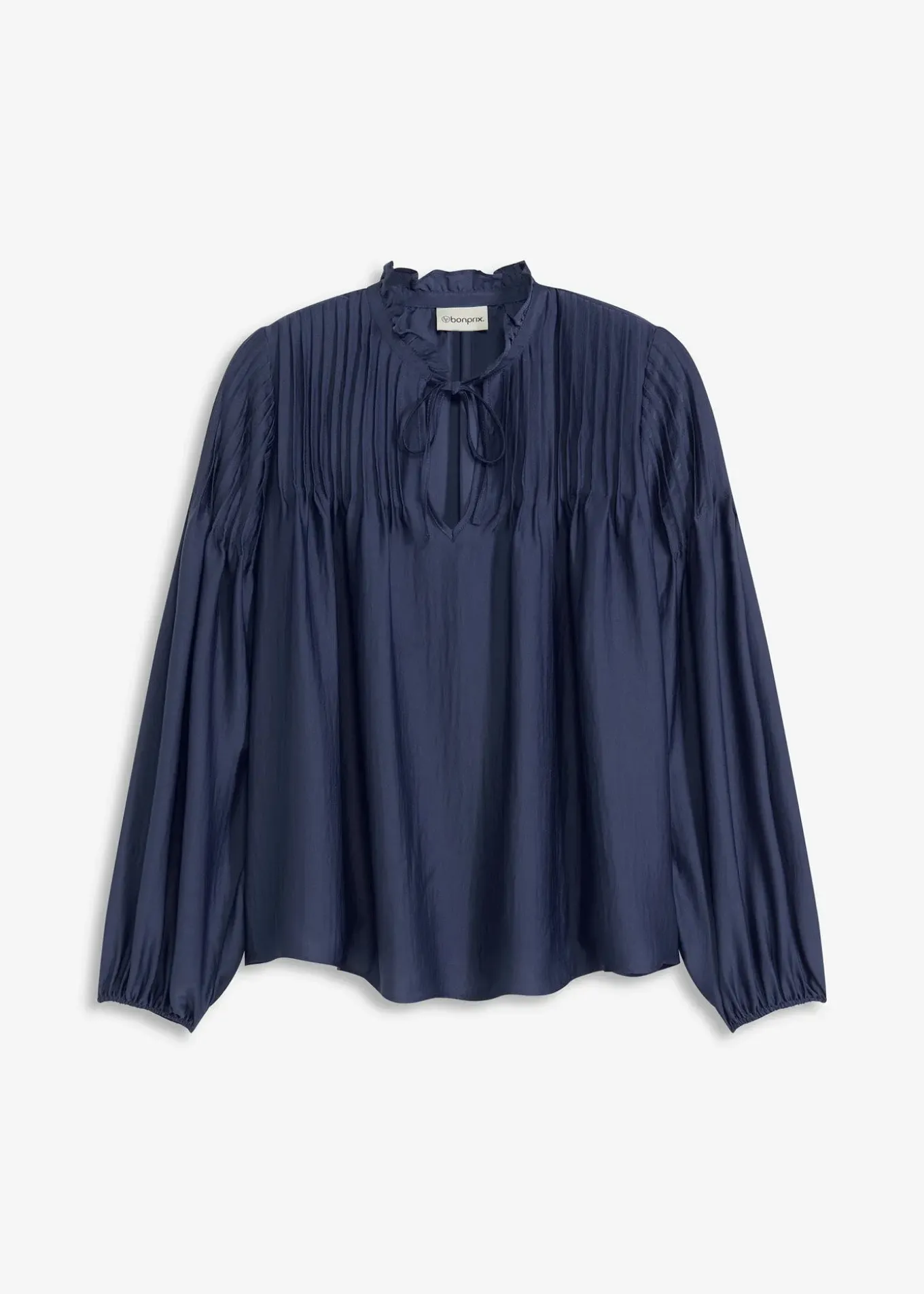 Tunique en satin brillant avec plis religieuse