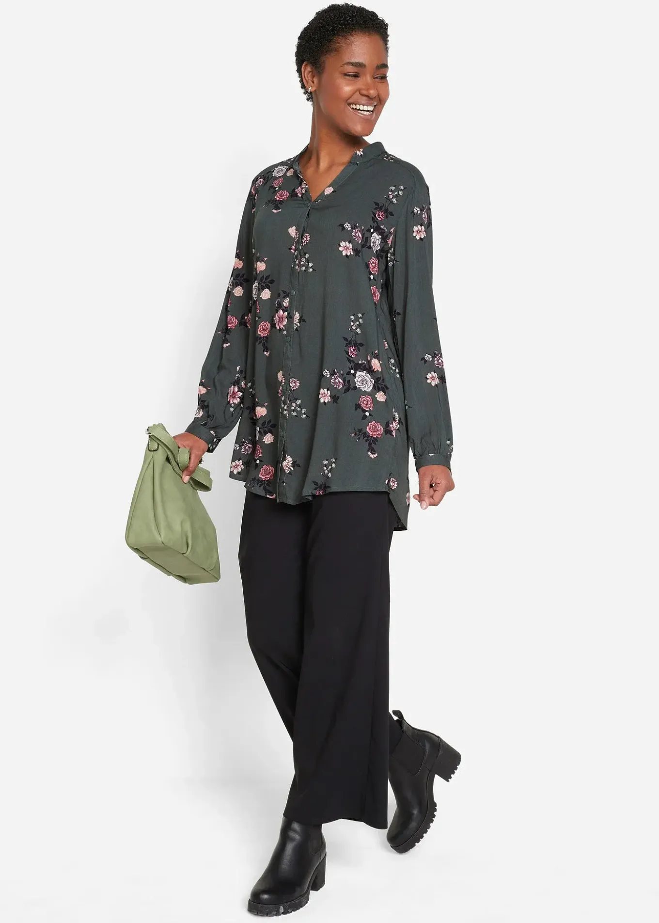 Tunique longue en viscose fluide