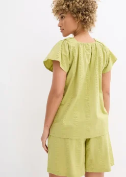 Tunique-blouse en seersucker coton