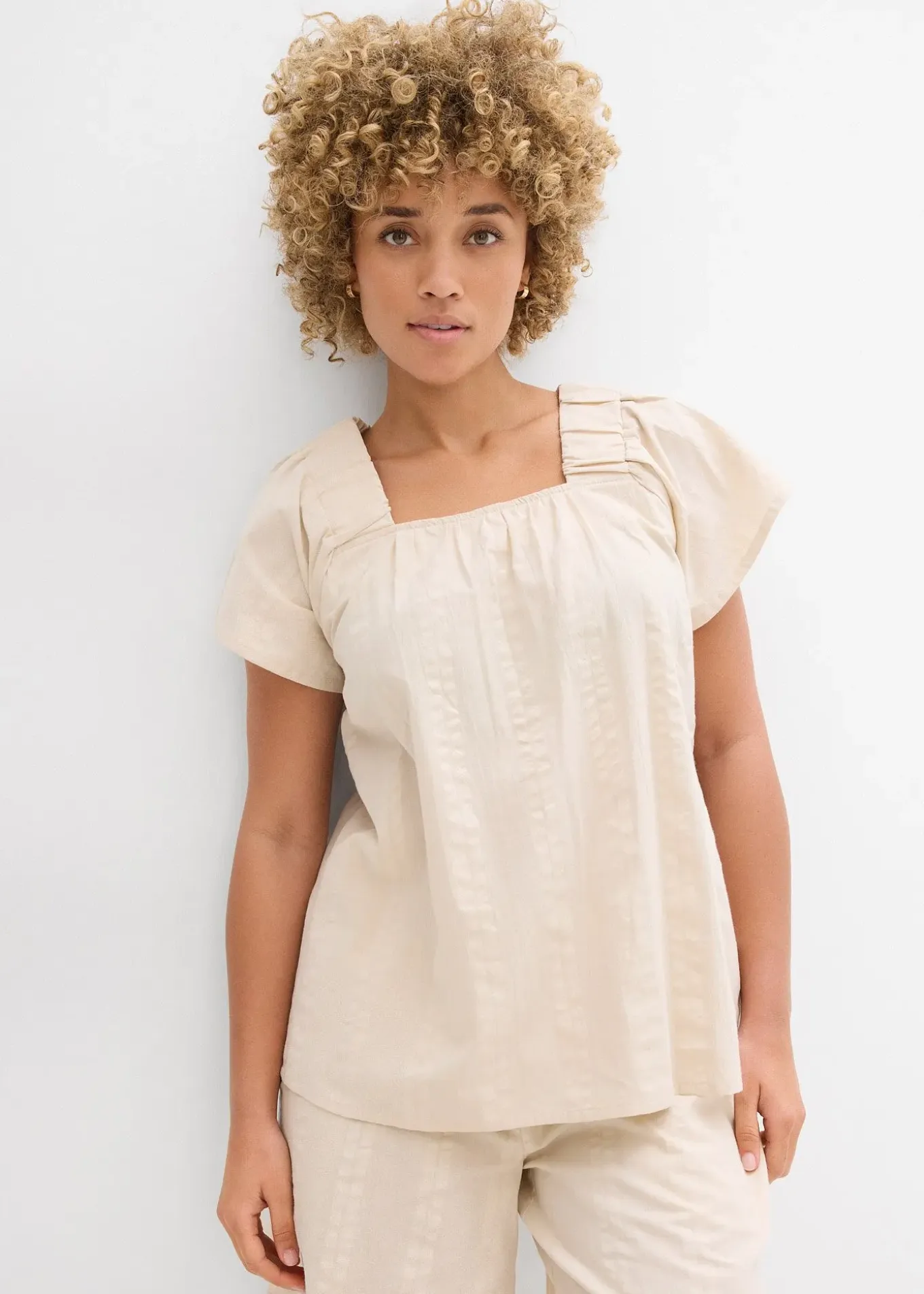 Tunique-blouse en seersucker coton